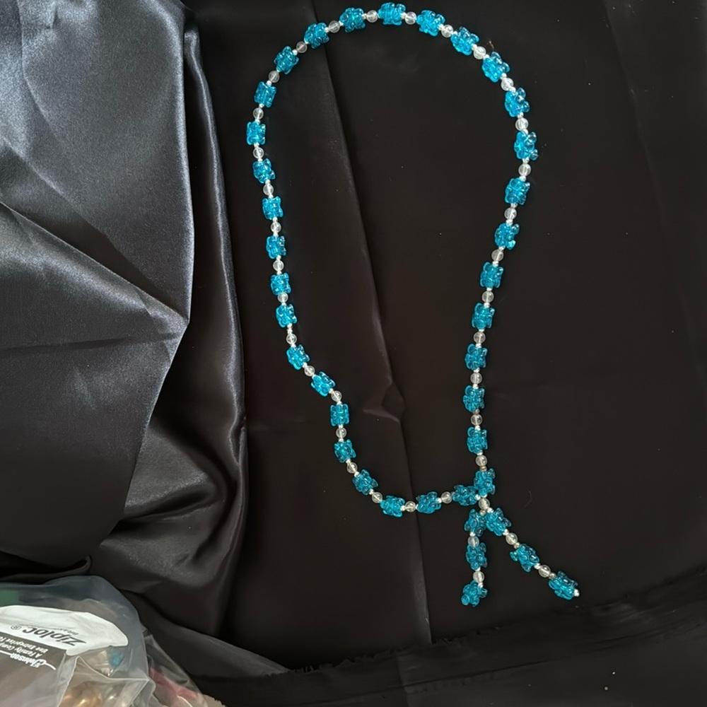 💜 Beaded retro handmade fun necklace interlocking beads